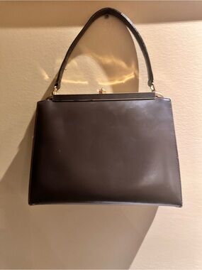 Classic Structured Top-Handle Women's Bag in Dark Brown